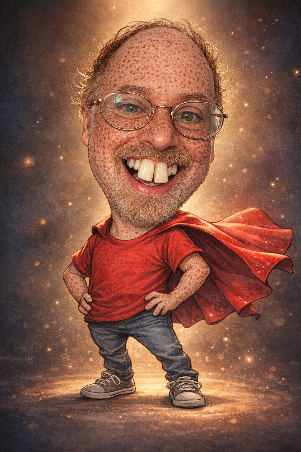 Caricature portrait of Jeffrey 'Freckleface' Cogswell.